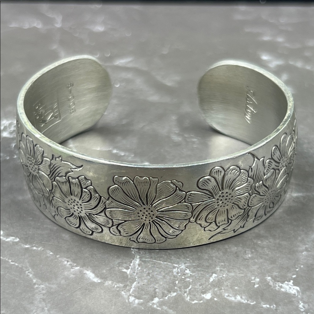 Kirk Stieff Vintage Pewter Aster Cuff Bracelet